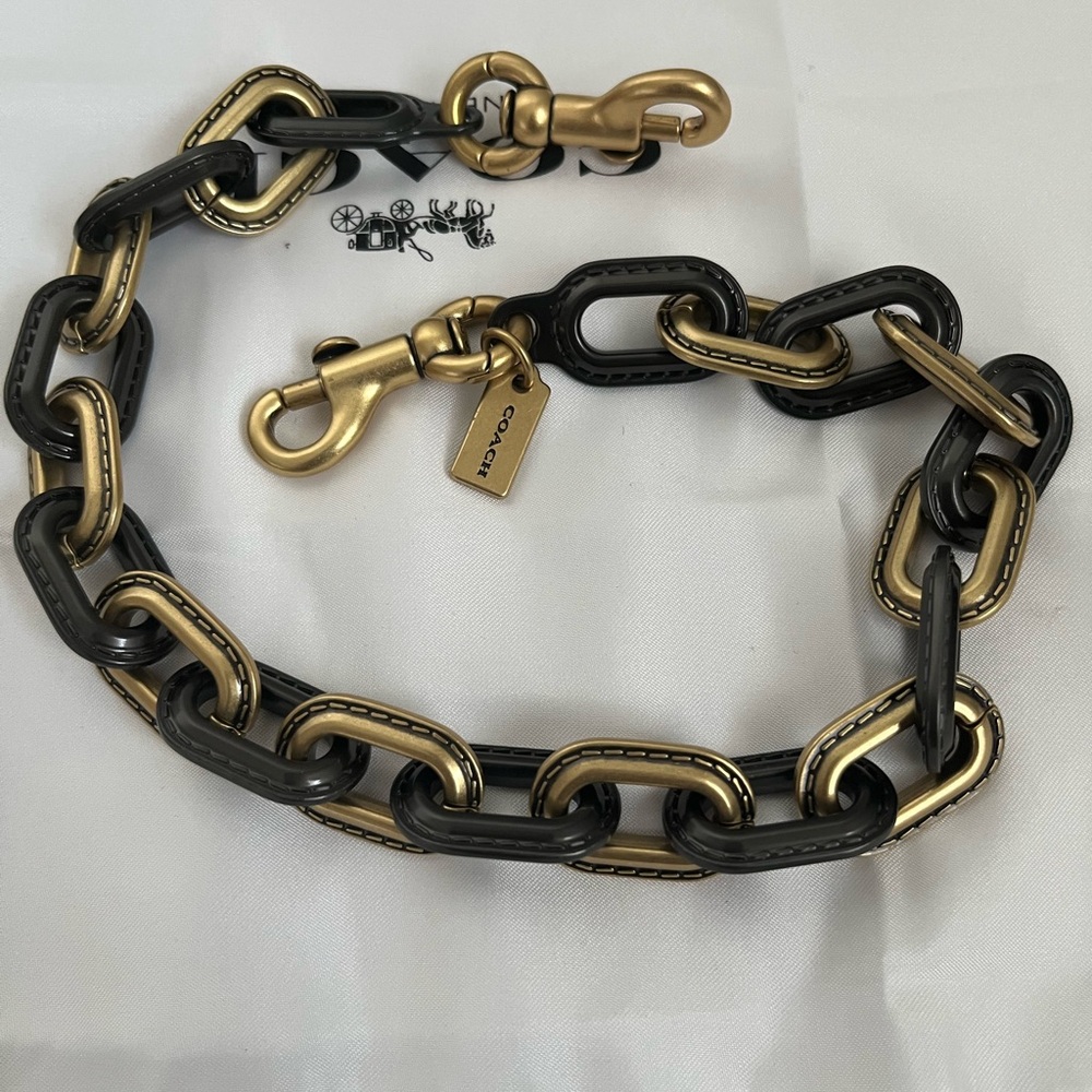 Coach Gold and Black Chain Accessory